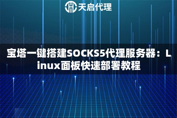 宝塔一键搭建SOCKS5代理服务器：Linux面板快速部署教程