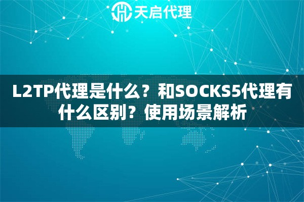 L2TP代理是什么？和SOCKS5代理有什么区别？使用场景解析