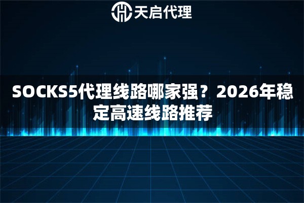 SOCKS5代理线路哪家强？2026年稳定高速线路推荐
