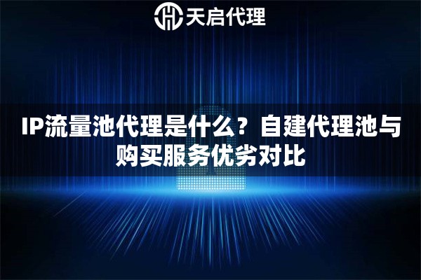 IP流量池代理是什么?自建代理池与购买服务优劣对比 IP流量池代理是什么?自建代理池与购买服务优劣对比