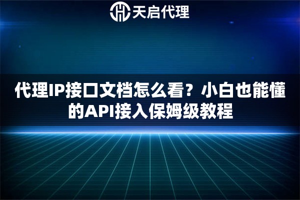 代理IP接口文档怎么看？小白也能懂的API接入保姆级教程