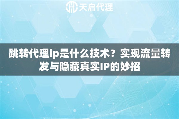 跳转代理ip是什么技术？实现流量转发与隐藏真实IP的妙招