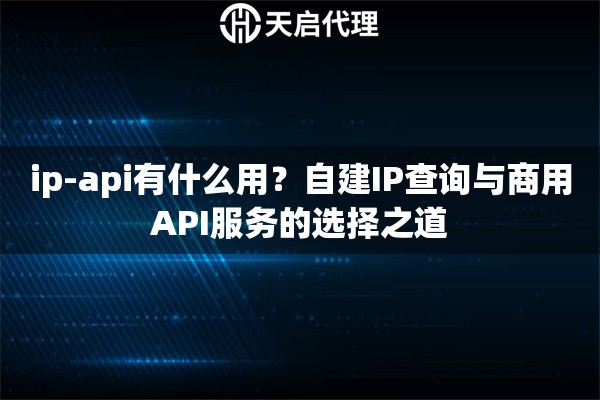 ip-api有什么用？自建IP查询与商用API服务的选择之道