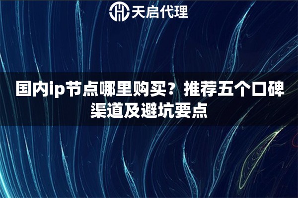 国内ip节点哪里购买？推荐五个口碑渠道及避坑要点