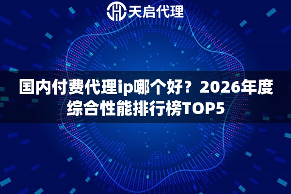 国内付费代理ip哪个好？2026年度综合性能排行榜TOP5