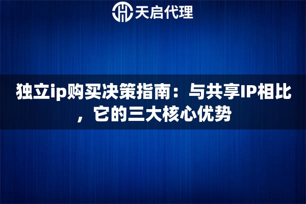 独立ip购买决策指南:与共享IP相比,它的三大核心优势 独立ip购买决策指南:与共享IP相比,它的三大核心优势