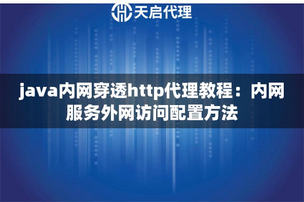 java内网穿透http代理教程：内网服务外网访问配置方法