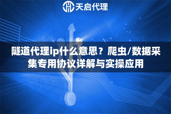 隧道代理ip什么意思？爬虫/数据采集专用协议详解与实操应用