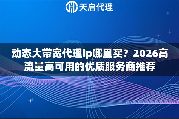 动态大带宽代理ip哪里买？2026高流量高可用的优质服务商推荐