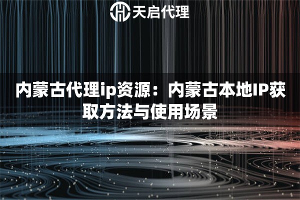 内蒙古代理ip资源：内蒙古本地IP获取方法与使用场景