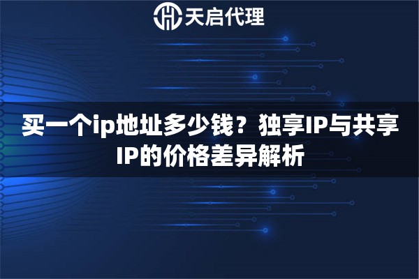 买一个ip地址多少钱？独享IP与共享IP的价格差异解析
