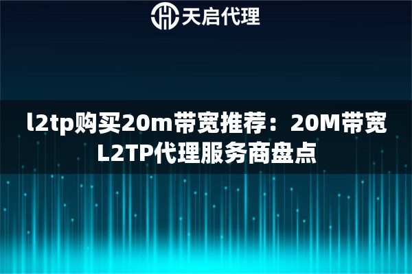 l2tp购买20m带宽推荐：20M带宽L2TP代理服务商盘点