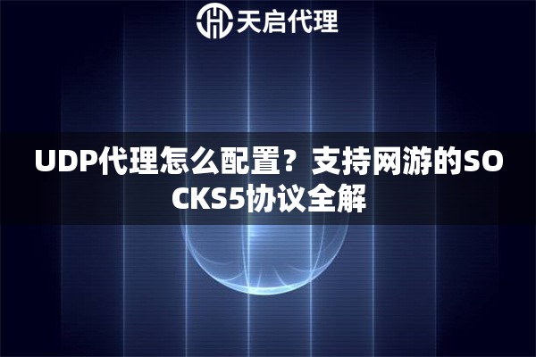 UDP代理怎么配置?支持网游的SOCKS5协议全解 UDP代理怎么配置?支持网游的SOCKS5协议全解