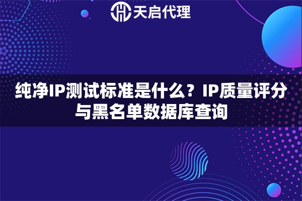 纯净IP测试标准是什么？IP质量评分与黑名单数据库查询