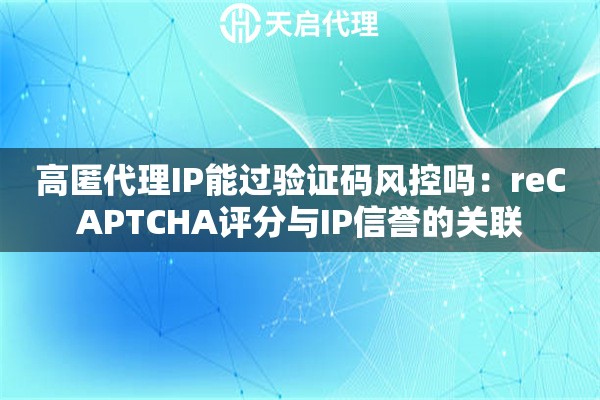 高匿代理IP能过验证码风控吗：reCAPTCHA评分与IP信誉的关联