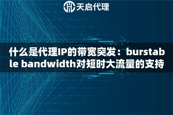 什么是代理IP的带宽突发：burstable bandwidth对短时大流量的支持