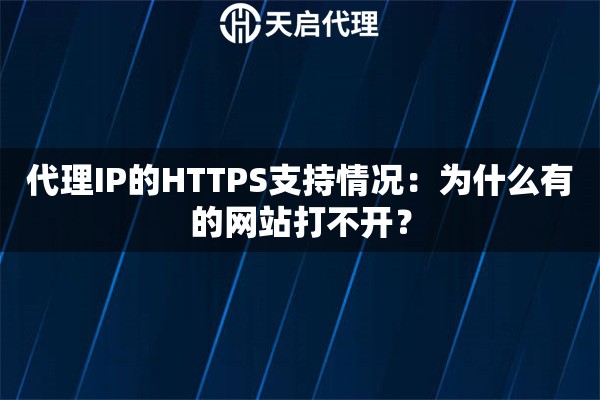 代理IP的HTTPS支持情况:为什么有的网站打不开? 代理IP的HTTPS支持情况:为什么有的网站打不开?
