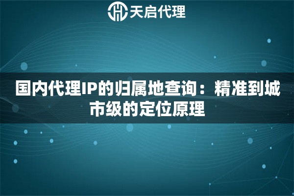 国内代理IP的归属地查询：精准到城市级的定位原理