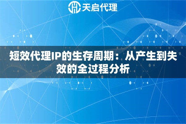 短效代理IP的生存周期：从产生到失效的全过程分析