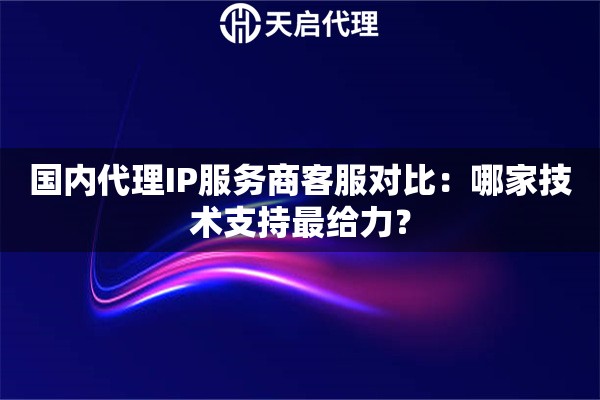 国内代理IP服务商客服对比：哪家技术支持最给力？