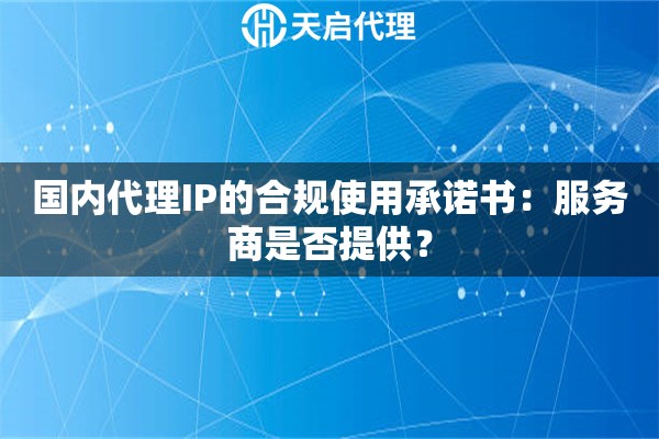 国内代理IP的合规使用承诺书：服务商是否提供？