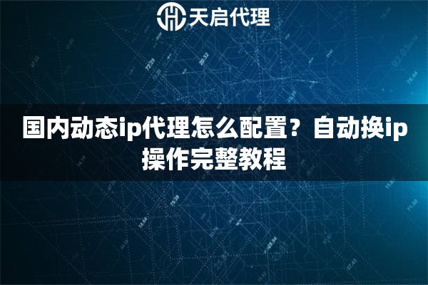 国内动态ip代理怎么配置?自动换ip操作完整教程 国内动态ip代理怎么配置?自动换ip操作完整教程