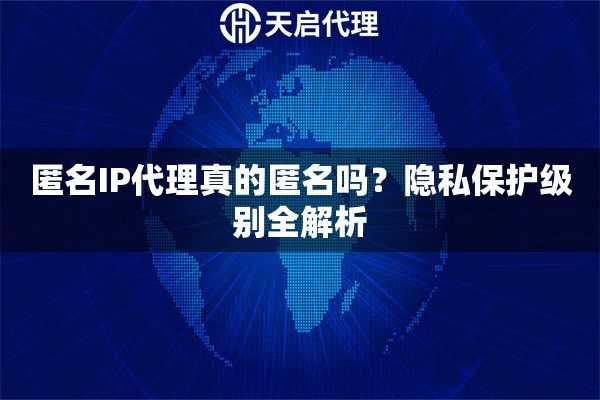 匿名IP代理真的匿名吗?隐私保护级别全解析 匿名IP代理真的匿名吗?隐私保护级别全解析
