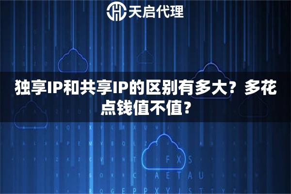 独享IP和共享IP的区别有多大？多花点钱值不值？