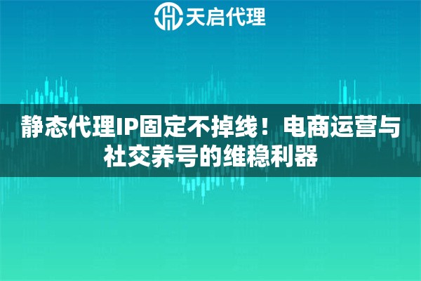 静态代理IP固定不掉线！电商运营与社交养号的维稳利器