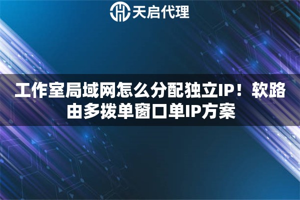 工作室局域网怎么分配独立IP！软路由多拨单窗口单IP方案
