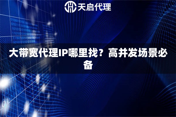 大带宽代理IP哪里找？高并发场景必备