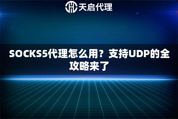 SOCKS5代理怎么用？支持UDP的全攻略来了