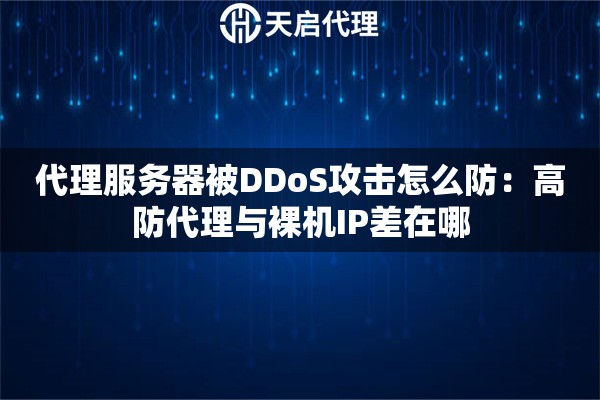 代理服务器被DDoS攻击怎么防：高防代理与裸机IP差在哪