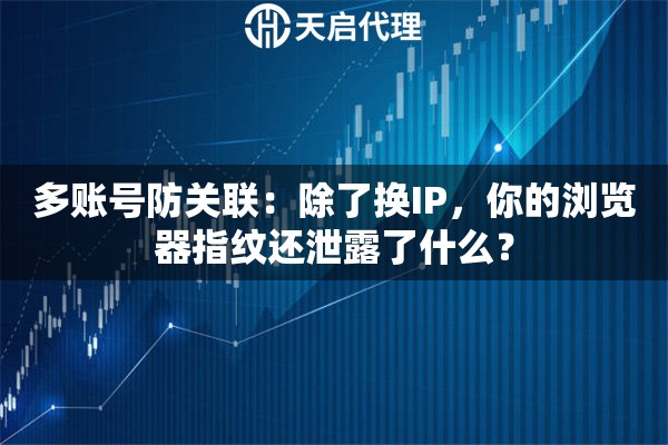 多账号防关联：除了换IP，你的浏览器指纹还泄露了什么？