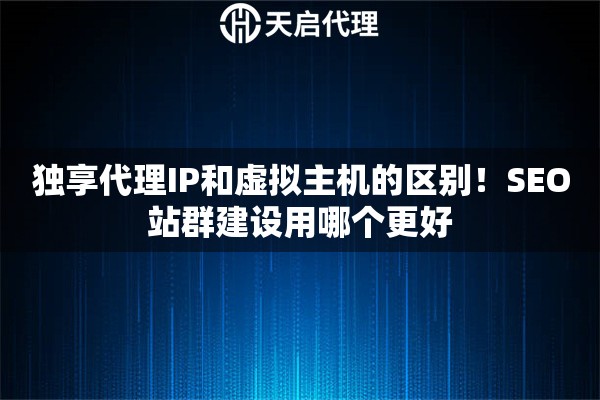 独享代理IP和虚拟主机的区别!SEO站群建设用哪个更好 独享代理IP和虚拟主机的区别!SEO站群建设用哪个更好
