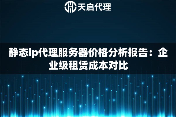 静态ip代理服务器价格分析报告：企业级租赁成本对比
