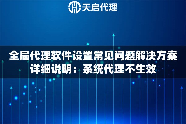 全局代理软件设置常见问题解决方案详细说明：系统代理不生效