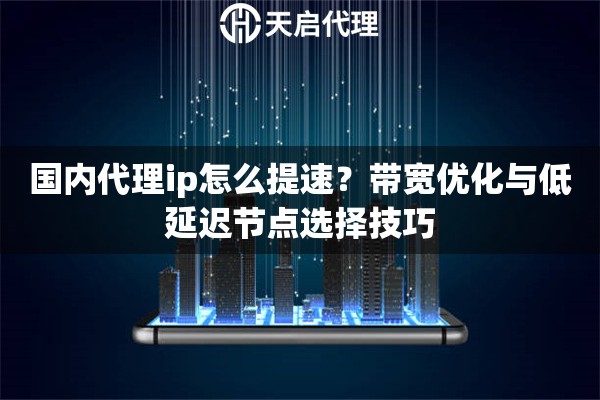 国内代理ip怎么提速？带宽优化与低延迟节点选择技巧