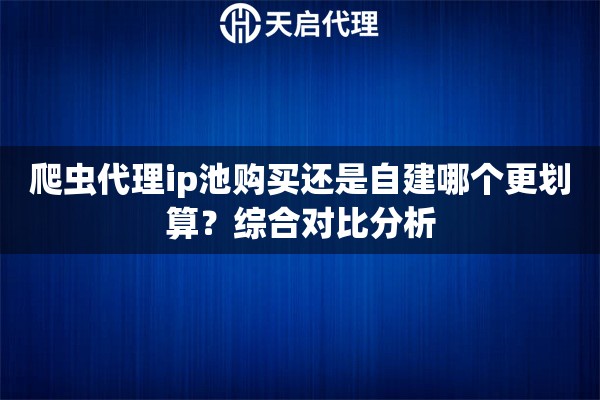 爬虫代理ip池购买还是自建哪个更划算？综合对比分析
