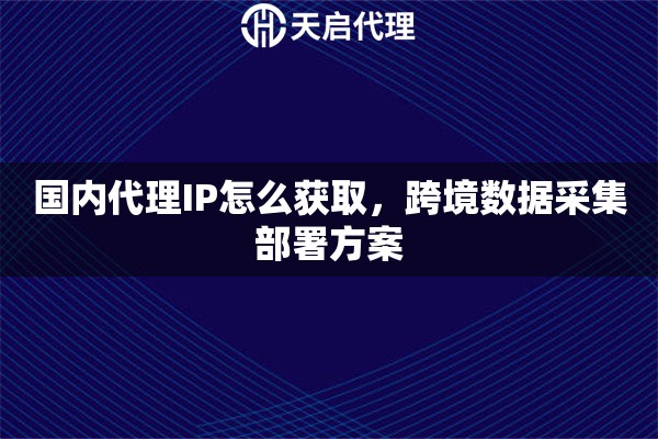 国内代理IP怎么获取，跨境数据采集部署方案