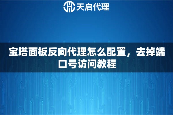宝塔面板反向代理怎么配置，去掉端口号访问教程