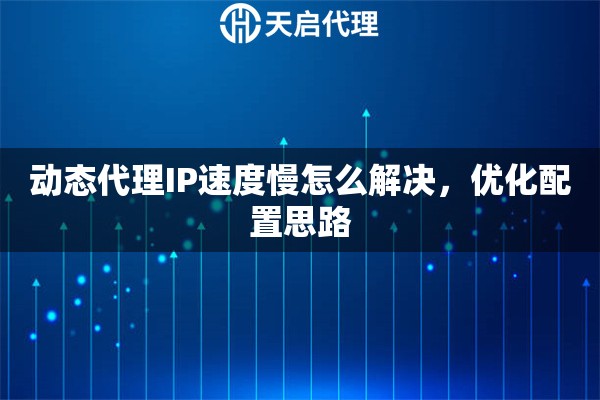 动态代理IP速度慢怎么解决，优化配置思路