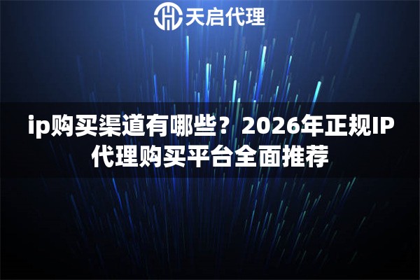 ip购买渠道有哪些？2026年正规IP代理购买平台全面推荐