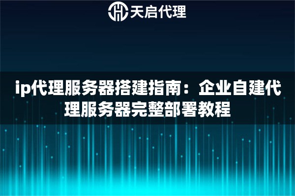 ip代理服务器搭建指南：企业自建代理服务器完整部署教程