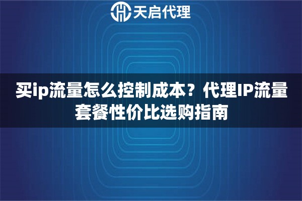 买ip流量怎么控制成本?代理IP流量套餐性价比选购指南 买ip流量怎么控制成本?代理IP流量套餐性价比选购指南