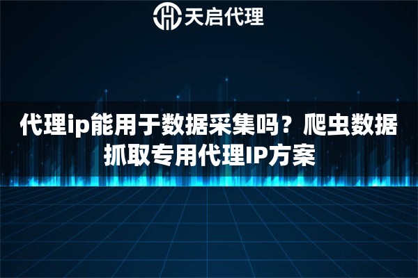 代理ip能用于数据采集吗？爬虫数据抓取专用代理IP方案