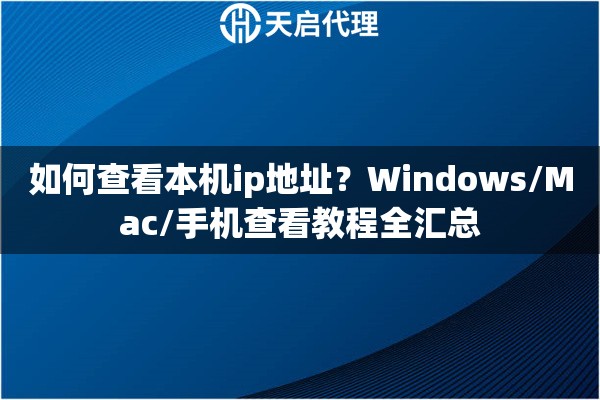如何查看本机ip地址？Windows/Mac/手机查看教程全汇总