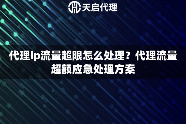 代理ip流量超限怎么处理？代理流量超额应急处理方案