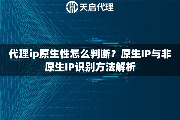 代理ip原生性怎么判断？原生IP与非原生IP识别方法解析
