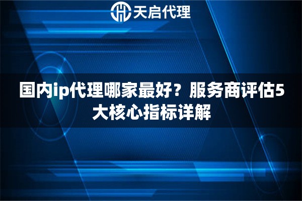 国内ip代理哪家最好？服务商评估5大核心指标详解